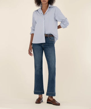 Kelsey High Rise Fab AB Ankle Flare with Wide Hem- Vibrant