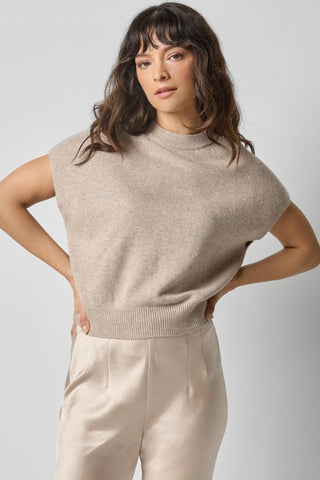 Banded Bottom Wedge Sweater - Wheat