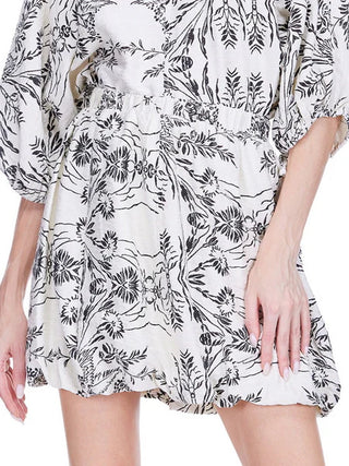 Bubbles Mini Skirt - Ink Blossom