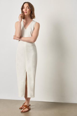 V-Neck Seamed Maxi Dress - Ecru Monkee's of Mountain Brook V-Neck Seamed Maxi Dress - Ecru Monkee's of Mountain Brook