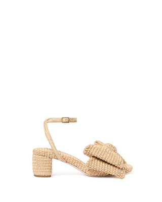 Carmen Mid Heel Bow Sandal - Natural
