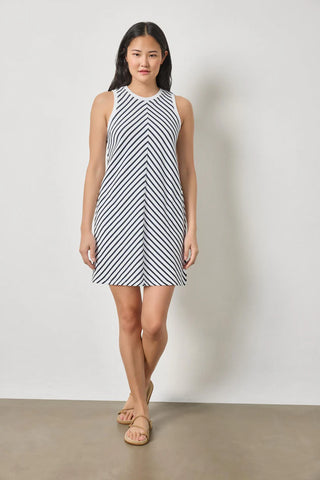Center Seam Tank Dress - Navy Stripe