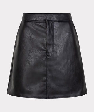 Faux Leather Skirt - Black