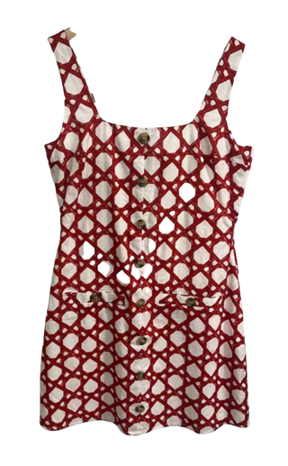 Merrit Dress - Maroon Trellis