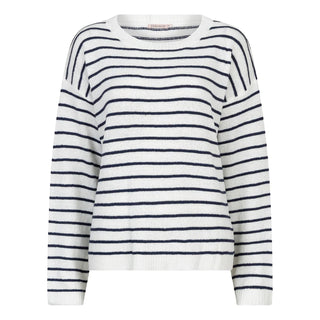 Sweater Stripe Slub - Off White/Navy