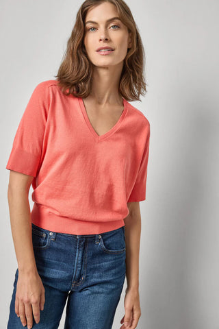 V-Neck Saddle Sleeve Sweater - Firefly