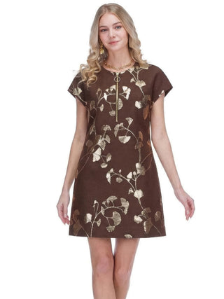 Zipper Shift Dress - Autumn Gold