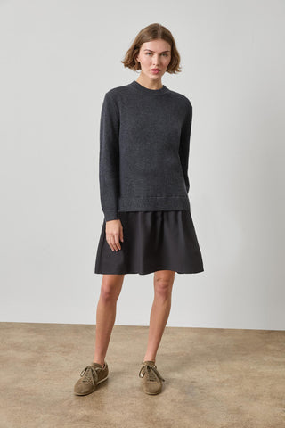 Short Combo Sweater Dress - Charcoal