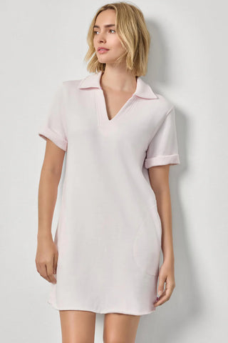 Raw Hem Terry Dress - Rosewater