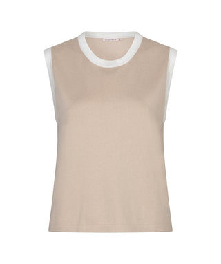 Sleeveless Top Rib Knit - Sand