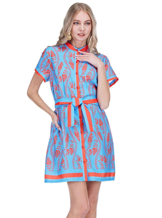 Placket Dress - Crimson Fern