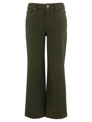 Meg High Rise Fab Ab Wide Leg Raw Hem - Tuscan Olive