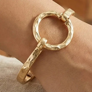 Hammered Circle Bangle Bracelet