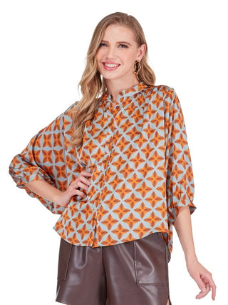 Batwing Blouse - Copper Tile