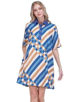 Collar Swing Dress - Crossweave