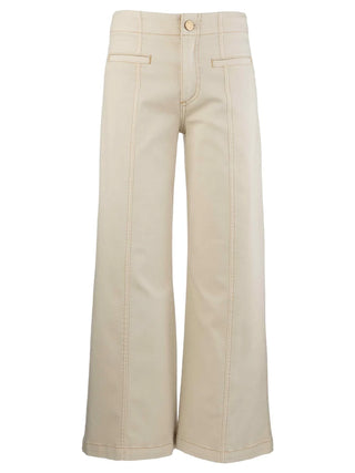 Meg High Rise Wide Leg With Welt Pockets - Canvas