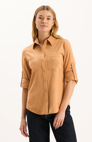 Addison Faux Shirt - Winter Wheat