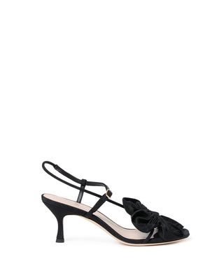 Frank Flower Applique Heel - Black