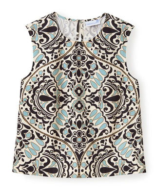 Linda Shell Top - Flor Medallion Tidal Pool