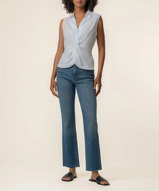 Sara Sleeveless Top W/ Twisted At Front Shirt