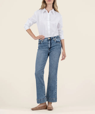 Kelsey High Rise Ankle Wide Hem Side Bottom Inset - Defend