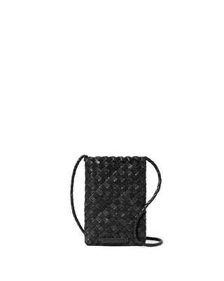 Grace Mini Woven Crossbody - Black