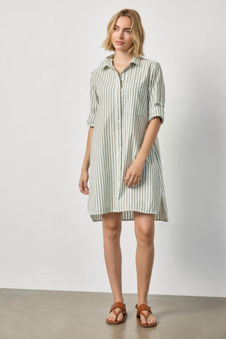 Striped Shirtdress - Pool Stripe