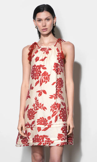 rope halter dress Cream NastyGal Rope Beaded Halter Neck Cut Out Mini Dress