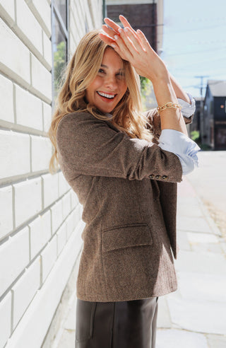 Taylor Herringbone Jacket - Brown