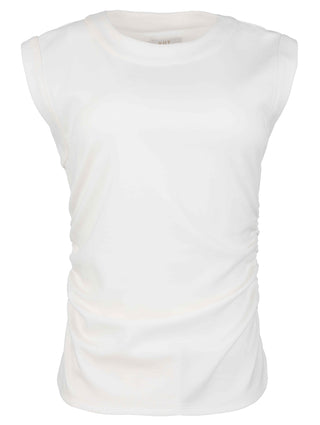 Rayna Banded Tank with Rouching - Ivory