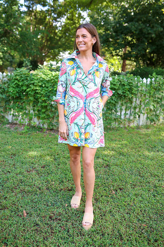 Shirt Dress Short Mint Chinois