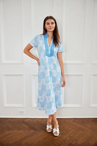 Short Sleeve Maxi Tunic - Dot Matrix