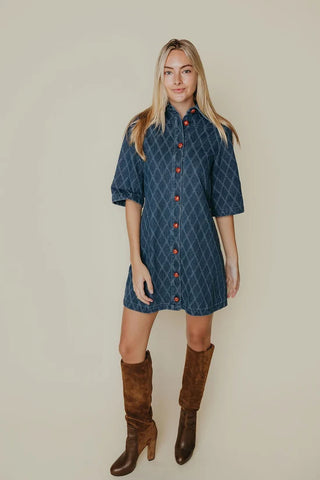 Dani Dress-Textured Denim
