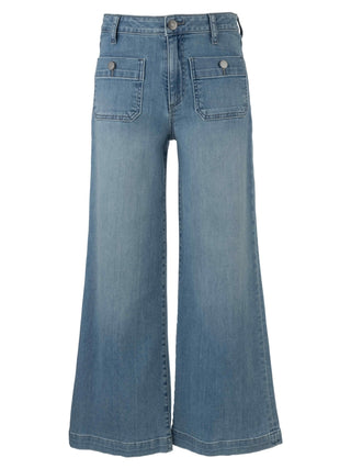 Meg High Rise Wide Leg with Patch Pockets Wide Hem - Assertive