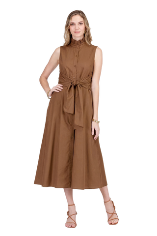 Back Wrap Maxi Dress - Brown