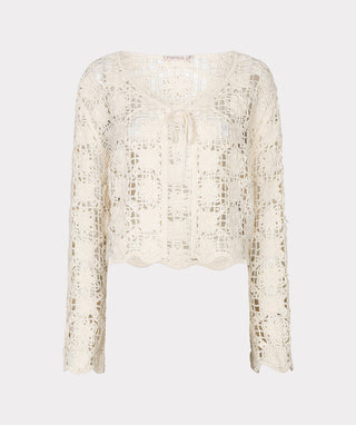 Tape Yarn Cardigan - Natural