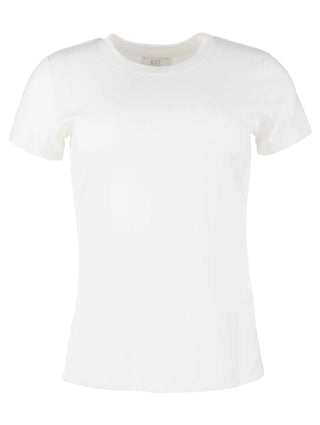 Langley Short Sleeve Rib Top - White