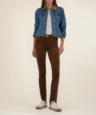 Kerry Cropped Jacket Raw Hem Contrast Collar - Affined