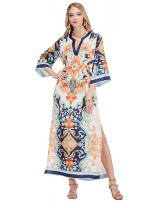 Trimmed Maxi 54" - Azure Medallion