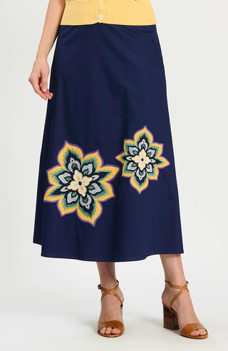 Valentina Medallion Skirt - Beacon Blue