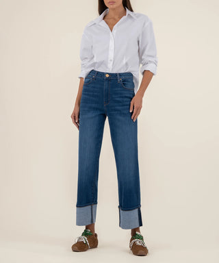 Sienna High Rise Straight Leg Roll Up 5" - Admire
