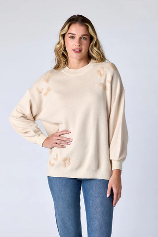 Maxton Sweater - Cream Leopard