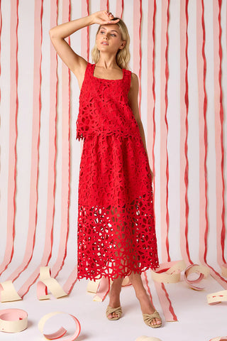 Selene Skirt - Pomegranate